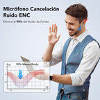 Auriculares Inalámbricos Bluetooth, Auriculares Bluetooth 5.3, 4 Mic Con Reducción De Ruido ENC, 50H Con Graves, Cascos Inalambricos Bluetooth IP7 Impermeable, Carga Rápida USB-C, Ajuste Cómodo